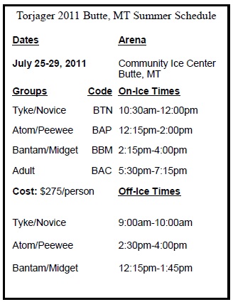 Butte Schedule 2011